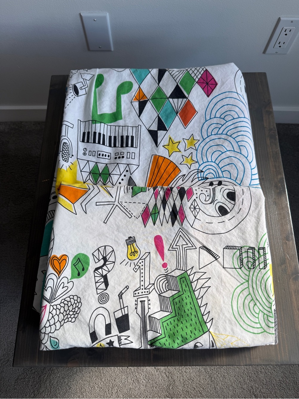 IKEA Silveroga music and city-themed twin duvet cover and pillowcase